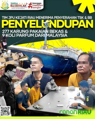 Kejati Riau terima Penyerahan tersangka dan Barang Bukti Penyelundupan di Kejari Dumai 